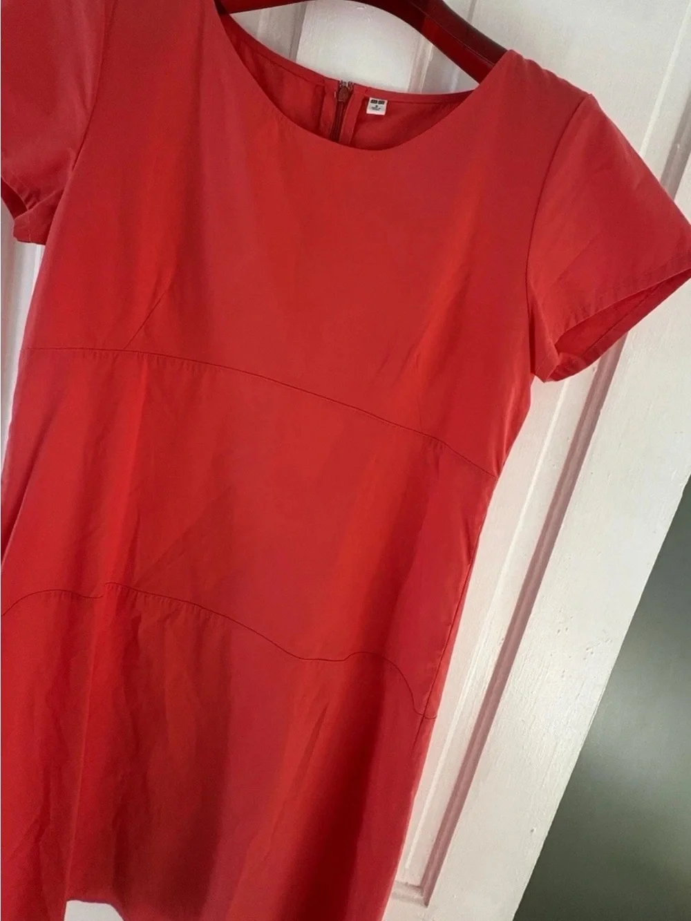 Uniqlo Red Short Sleeve Sheath Dress